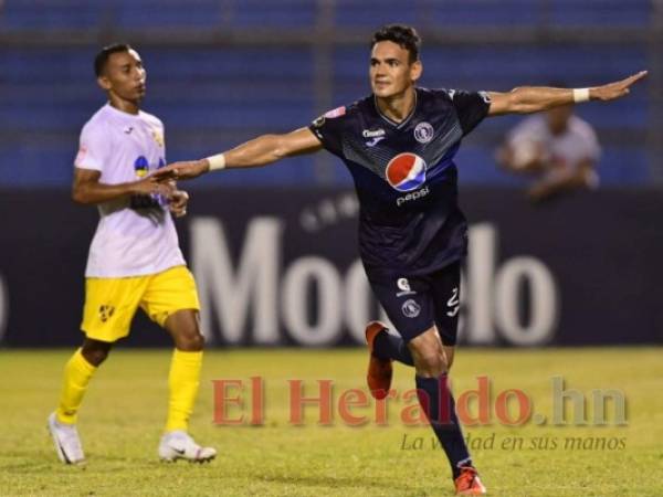 Moreira metió el primer tanto para el Motagua. Foto: EL HERALDO