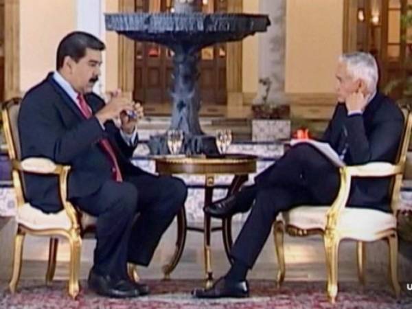 Nicolás Maduro durante la entrevista que le realizó Jorge Ramos. Foto: Univison Noticias.