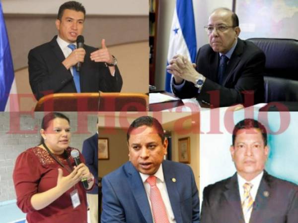 Los rostros de los cinco integrantes de la Junta Proponente que elegirán al próximo fiscal general de Honduras.