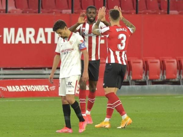 El delantero Iñaki Williams enterró las esperanzas de los andaluces al marcar en el minuto 90 el único tanto del encuentro. Foto: AFP