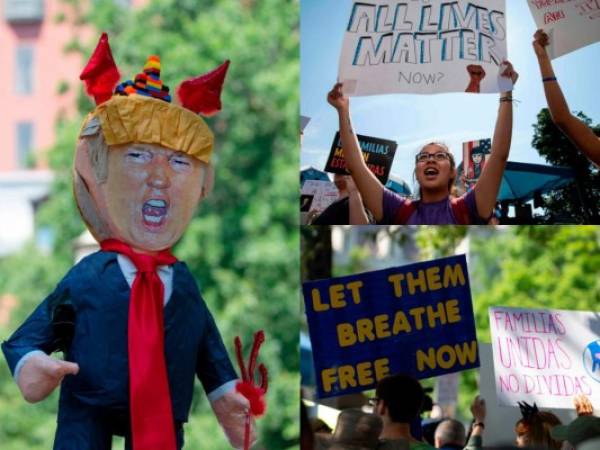 Los pobladores piden el cese a las duras políticas contra los migrantes en Estados Unidos. Foto: EL HERALDO