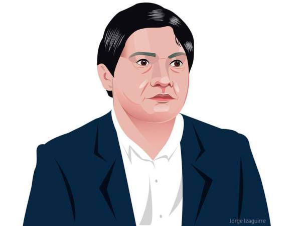 Wilfredo Méndez, precandidato presidencial por el movimiento Honduras Libre del partido Libre. Ilustración: Jorge Izaguirre.