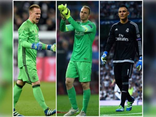 Ter Stegen del Barcelona, Oblak del Atlético y Keylor Navas por el Real Madrid son los encargados de defender los arcos este domingo.