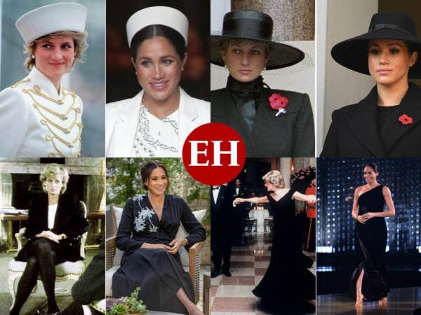 Meghan Markle y la princesa Diana son precursoras en estilo y elegancia, sus pasos y estilismos han estado siempre medidos al milímetro. En muchas ocasiones el armario de lady Di ha sido fuente de inspiración para Megan. Aquí te enseñamos algunos de esos looks. ¡No te lo pierdas!