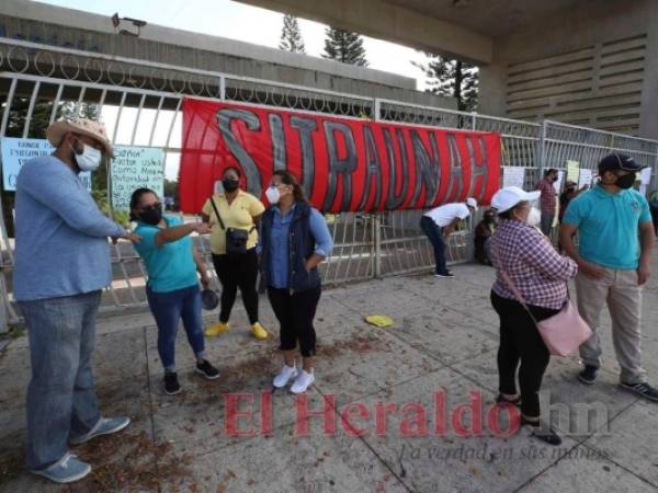 En las últimas semanas, el Sitraunah ha protagonizado manifestaciones para exigir la asignación de presupuesto al Alma Máter. Foto: El Heraldo