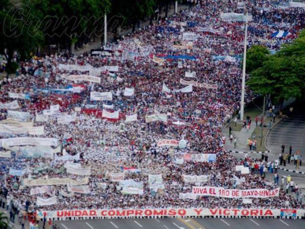 La marcha del día de los trabajadores es habitualmente un acto multitudinario en la capital.