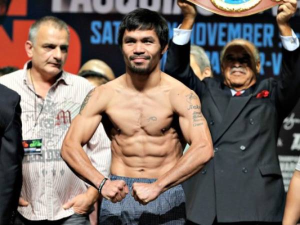 Manny Pacquiao, en una foto de 2016. Ahora pelerará ante Jeff Horn de Australia el 2 de julio. (AP Photo/John Locher, File)