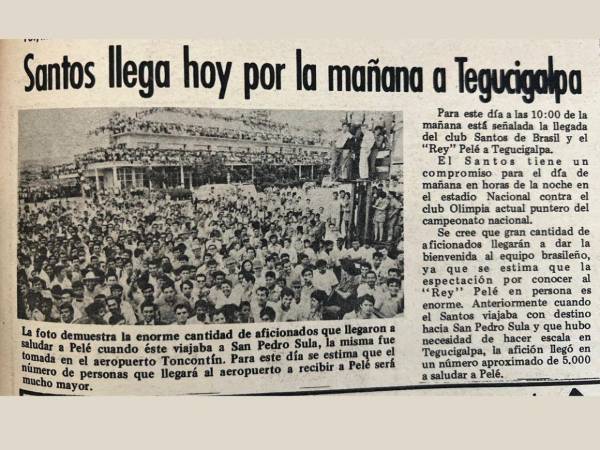 Miles recibieron a Pelé en el aeropuerto de Toncontín.