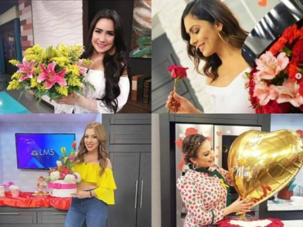 Algunas presentadoras de la televisión hondureña presumieron en redes sociales los detalles que recibieron durante este 14 de febrero, Día del Amor y la Amistad. Fotos: Instagram.