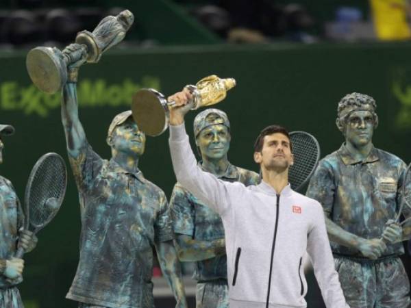 Novak Djokovic ganó en Doha su primer título del año, el 67º de su carrera. Foto AFP.