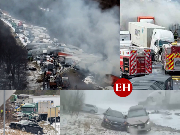 Una tragedia masiva ocurrió en el estado de Pensilvania, Estados Unidos, luego de que una tormenta de nieve anulara la vista de los conductores y dejara las carreteras repletas de hielo.