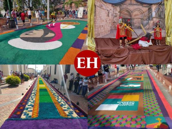 El arte, combinado con la fe y la cultura se evidenció este Viernes Santo en Comayagua, zona central de Honduras. Las alfombras de aserrín embellecieron las calles del centro de la ciudad para dar inicio a la procesión.