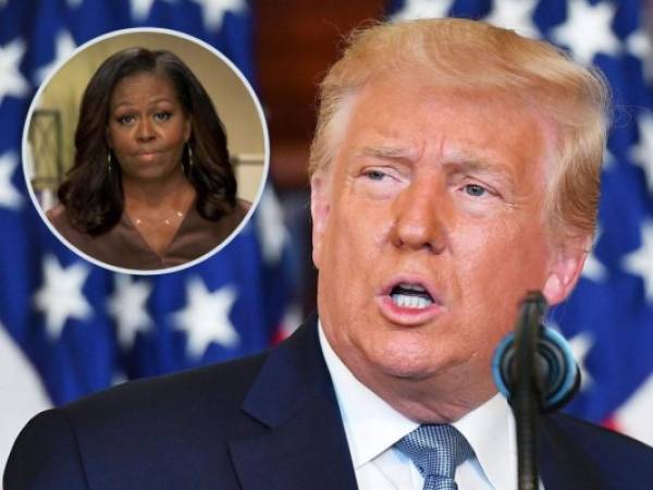 'Me pareció un discurso muy divisivo, extremadamente divisivo', respondió Trump a los periodistas que le pidieron opinión sobre las declaraciones de Michelle Obama.