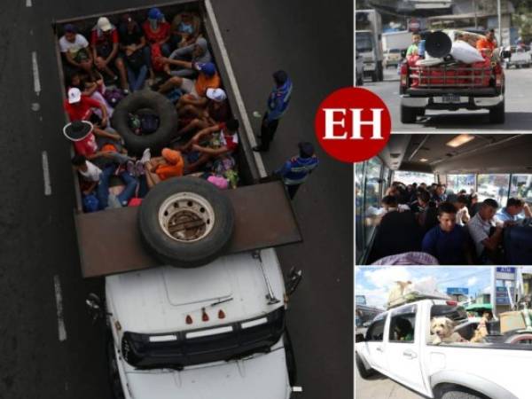 Las terminales y salidas de la capital de Honduras se encuentran colmadas de cientos de personas que se disponen a disfrutar del asueto de Semana Santa. Texto: Elvis Mendoza/ Foto: Jonhy Magallanes / EL HERALDO.