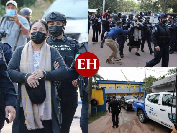 Escoltada por un fuerte dispositivo policial y bajo fuertes medidas de seguridad, la presunta narcotraficante hondureña, Herlinda Bobadilla, fue trasladada desde el Comando Cobras hasta la Base Aérea Hernán Acosta Mejía para ser extraditada hacia Estados Unidos. El lente de EL HERALDO captó de cerca los últimos instantes de la mujer de 61 años en suelo hondureño.