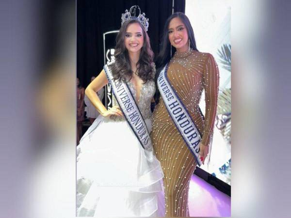 La exMiss Honduras Universo 2020, Cecilia Rossell posó junto a Zuheilyn Clemente, recién coronada Miss Honduras Universo 2023.