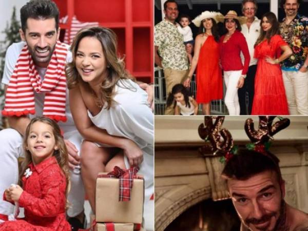 Actores, presentadores, periodistas, cantantes y futbolistas compartieron sus fotos navideñas en las redes sociales.