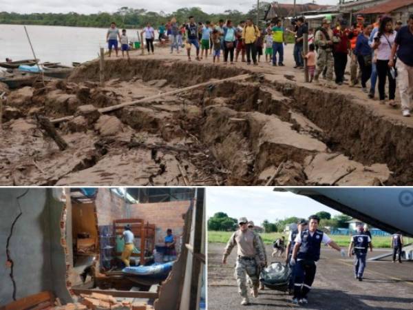 El fuerte sismo de magnitud 8 sacudió la madrugada del domingo la selva de Perú, provocando dos muertos y al menos 15 heridos; otras 15 personas resultaron lesionadas en Ecuador, donde también se sintió el terremoto. Foto: EL HERALDO