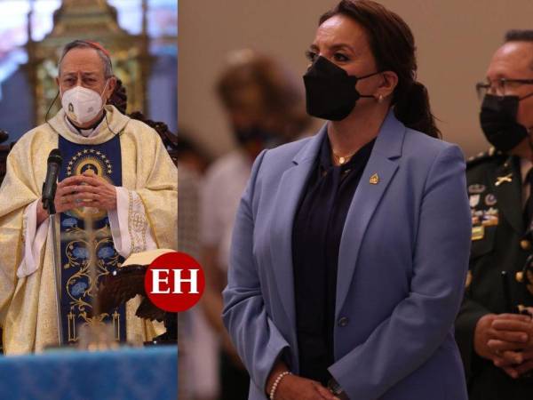 La presidenta Xiomara Castro durante la misa de solemnidad de la Virgen de Suyapa.