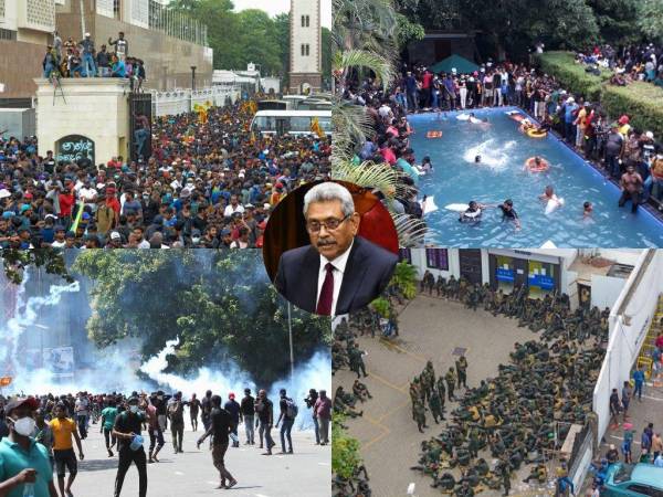 Gotabaya Rajapaksa, presidente de Sri Lanka, fue sorprendido este sábado por miles de manifestantes, quienes lo obligaron a huir de su lugar de residencia tras irrumpirla acusándolo de ser el responsable de la crisis económica que afecta al país. A continuación más detalles.