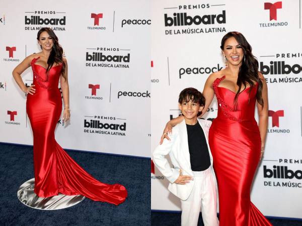 La guapa presentadora de deportes en la cadena Telemundo arribó a la alfombra azul muy bien acompañada de su hijo mayor.