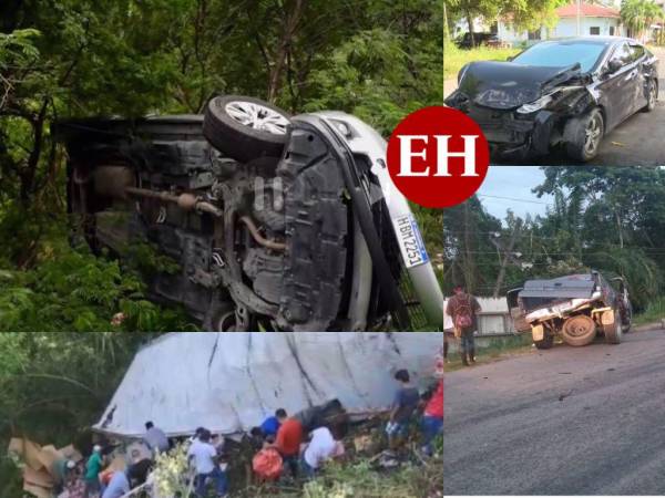 Los principales accidentes registrados en este fin de semana en las carreteras de Honduras.