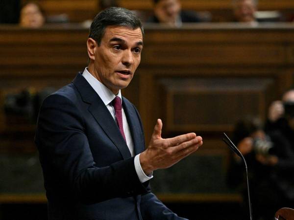 Pedro Sánchez durante un discurso ante el Congreso de los Diputados.