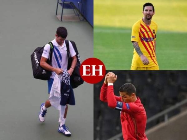 El incidente que provocó la expulsión de Novak Djokovic del US Open, Lionel Messi regresando a los entrenamientos del Barcelona, Cristiano Ronaldo batiendo récords con su selección e importantes noticias en el fútbol hondureño marcaron la agenda de esta semana en el mundo de los deportes. Fotos: AFP, Twitter y El Heraldo