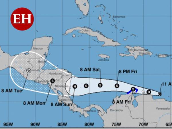 El fenómeno está dirigido con rumbo a Honduras y Nicaragua si no hay cambio en su ruta en las próximas horas.