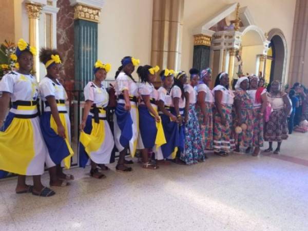 La Pastoral Garífuna en la Basílica Menor de Nuestra Señora de Suyapa.