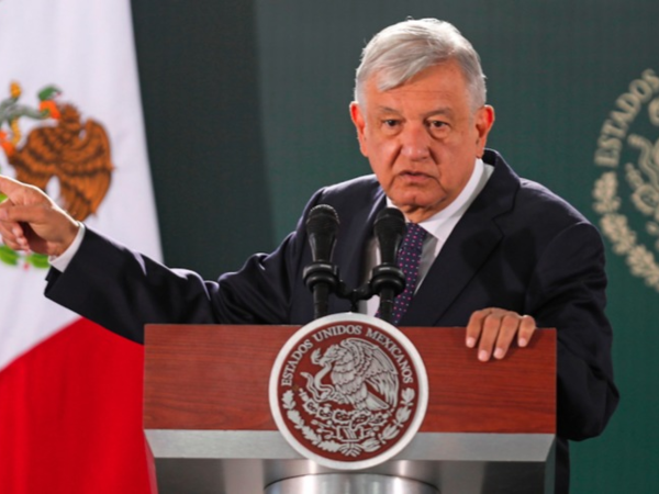 El presidente de México, Andrés Manuel López Obrador, habla durante su conferencia de prensa matutina.