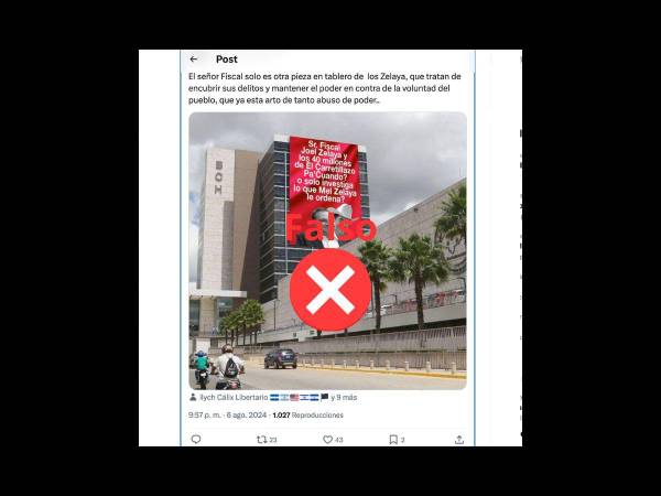 Captura de pantalla a una publicación en X/Twitter realizada el 14 de agosto de 2024.