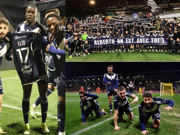 Las camisetas del Girondins de Burdeos aparecieron con el nombre de Alberth Elis, hubo una pancarta especial y el momentazo al momento de la celebración a lo “Black Panther”. Aquí te compartimos las postales