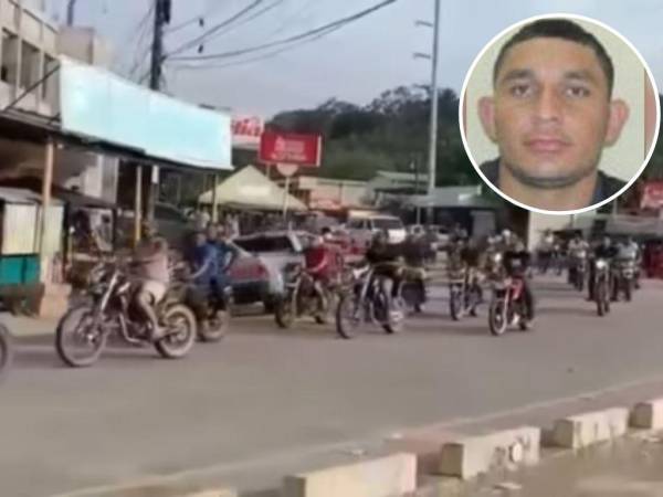 Decenas de motocicletas recorrieron las calles de Limón, Colon, para darle el último adiós al hijo de Herlinda Bobadilla.