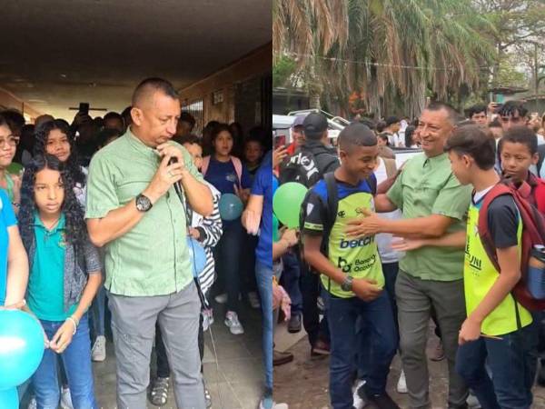 Los alumnos del Instituto Departamental La Fraternidad felicitaron al profesor Humberto Rivera.