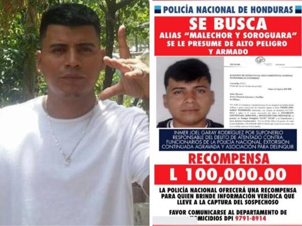 Por sus alias “Soroguara” y “Malechor” fue identificado Inmer Joel Garay Rodríguez, miembro de la estructura criminal “Los Soroguaras” que murió abatido por elementos policiales cuando se disponían a capturarlo, junto a otros tres pandilleros. Hace casi un año la Policía Nacional había ofrecido 100,000 lempiras por información para dar con su paradero. ¿A qué se dedicaba y por qué era considerado de “alta peligrosidad”? A continuación los detalles.