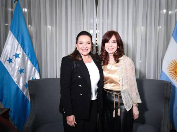 Castro y Kircher durante la reciente visita de la vicepresidenta argentina a Tegucigalpa.