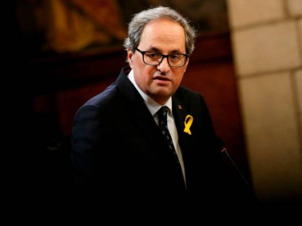 Quim Torra tomó posesión este sábado en Cataluña. Foto: Agencia AFP