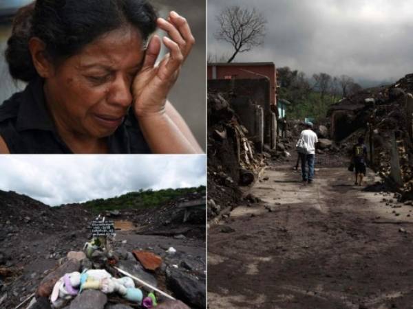 Hace un año, el 3 de junio de 2018, hizo erupción el volcán de Fuego en Guatemala, borrando del mapa el pueblo de San Miguel Los Lotes y matando a 202 personas. Un año después la zona sigue en ruinas, dejando dolor y luto entre los habitantes. Foto: Johan Ordóñez/AFP