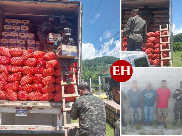 Los elementos policiales aseguraron varias cajas de bebidas alcohólicas en dos rastras que ingresaron desde Guatemala.