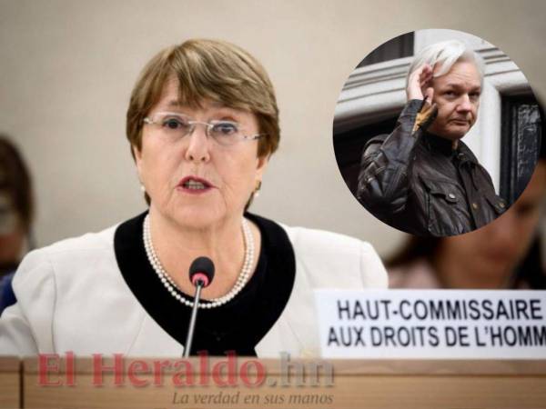 Michelle Bachelet, pide, le garanticen el respeto de los derechos humanos de Assange y en particular el derecho a un juicio justo y a las garantías de un debido proceso. En el 2019, Estados Unidos, acuso de espionaje Julian Assange.