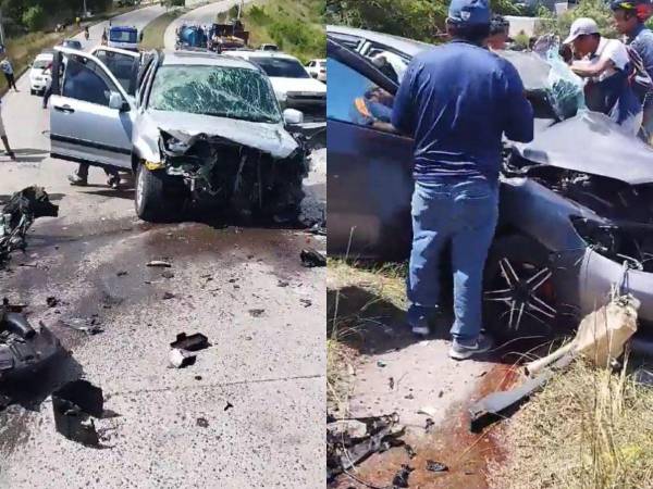 Aparatoso choque entre dos vehículos deja a conductores atrapados en el anillo periférico de la capital