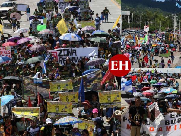 Con varias pancartas alusivas al Día de la Biblia, las personas se hicieron presentes este día en el bulevar Suyapa.