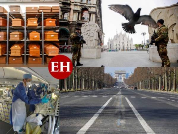 Italia, que registró su primer deceso vinculado con el coronavirus a finales de febrero, es el país con mayor número de fallecimientos. España le sigue muy de cerca. Fotos: AFP/AP.