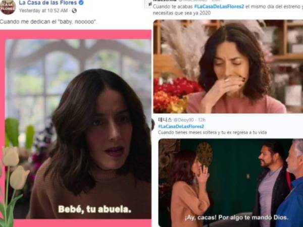 Netflix estrenó la segunda temporada de La Casa de las Flores y rápidamente se hizo tendencia en las redes sociales. Fotos: Redes Sociales