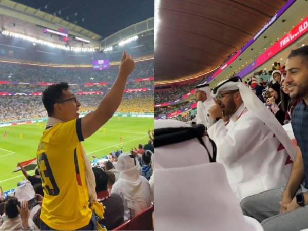 Aficionado ecuatoriano provoca la ira de un qatarí en el partido inaugural del Mundial Qatar 2022