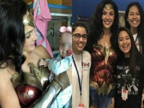 Gal Gadot visita a niños con cáncer vestida de “Wonder Woman”. Foto Facebook