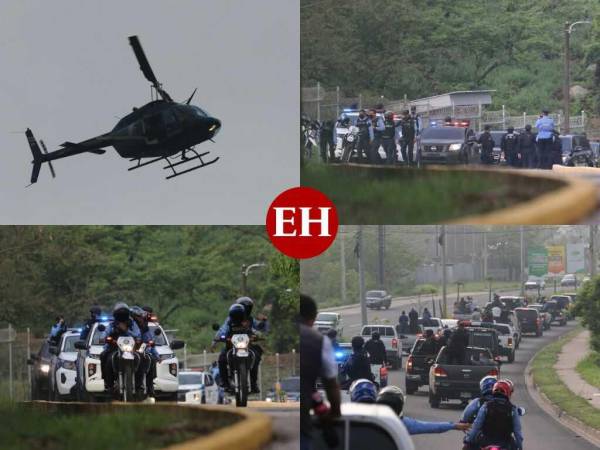 Un fuerte dispositivo de seguridad, por tierra y aire, acompañó la mañana de este martes al exdirector de la Policía Nacional Juan Carlos ‘El Tigre’ Bonilla, en lo que fue su traslado hacia la Base Aérea Hernán Acosta Mejía (HAM) en la ciudad capital. Allí, el exjefe policial será entregado a los agentes de la DEA.