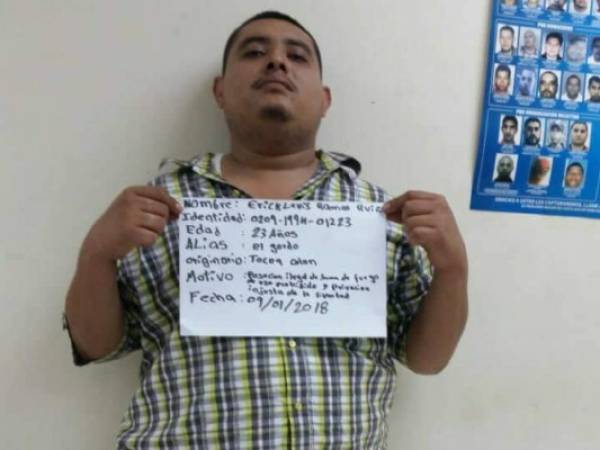 Erick Ramos Ruiz es originario de Colón y fue capturado este martes en San Pedro Sula. Foto: Cortesía