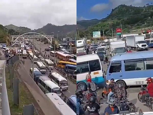 Zonas que conectan con otros departamentos fueron bloquedas por los autobuses del sector urbano.